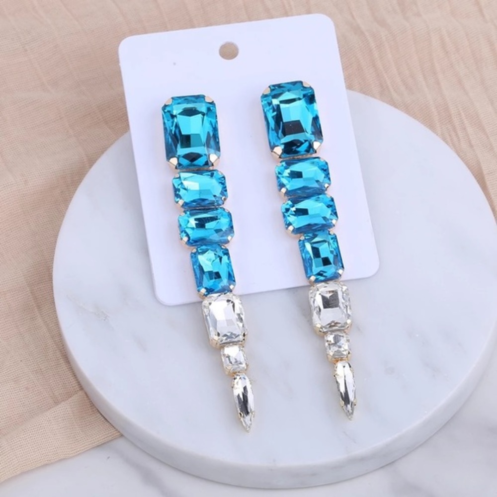 Big crystal drop earrings